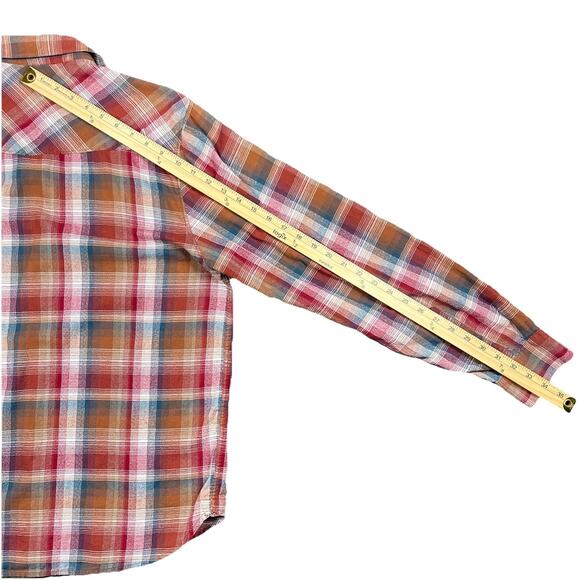 Volcom Shirt Mens Large Red Browning Sleeve Plaid Classic Fit Lumberjack Skater - Picture 7 of 11